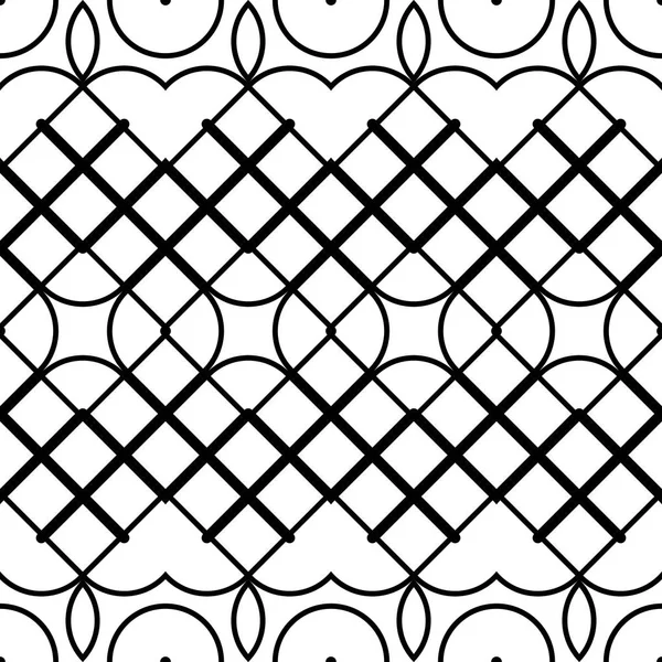 Diseño Inconsútil Patrón Decorativo Monocromo Fondo Geométrico Abstracto Arte Vectorial — Archivo Imágenes Vectoriales