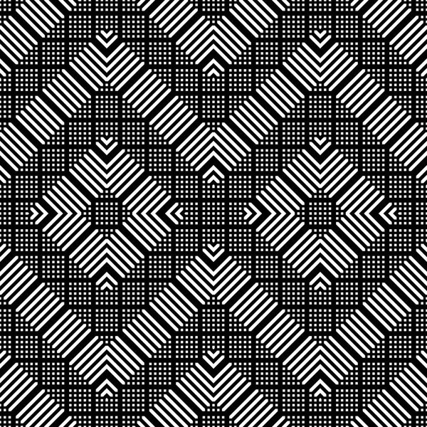 Entwerfen Sie Nahtlose Monochrome Gittermuster Abstrakter Geometrischer Hintergrund Vektorkunst — Stockvektor