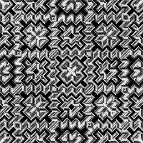 Design Nahtlose Monochrome Geometrische Muster Abstrakter Zickzack Hintergrund Vektorkunst — Stockvektor