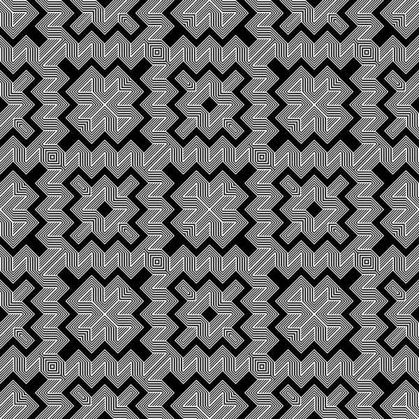 Diseño Inconsútil Patrón Geométrico Monocromo Fondo Zigzag Abstracto Arte Vectorial — Archivo Imágenes Vectoriales