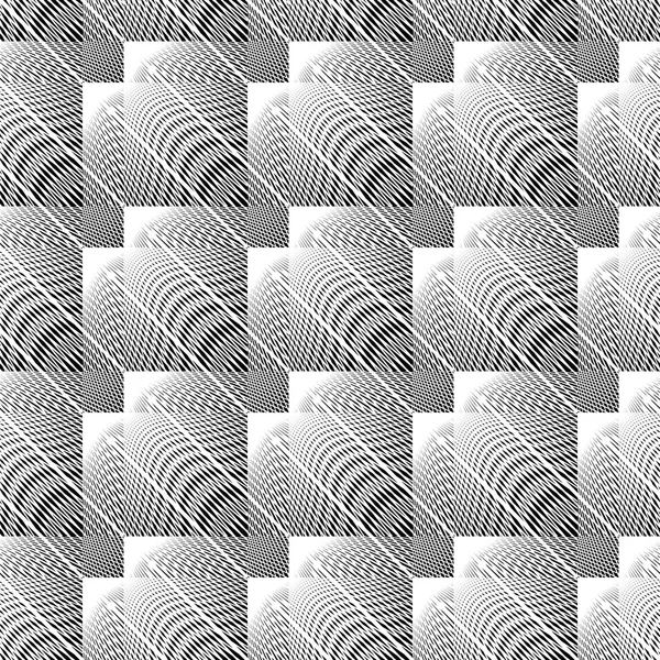 Дизайн Бесшовный Монохромный Геометрический Узор Абстрактный Фон Иллюзии Векторное Искусство — стоковый вектор