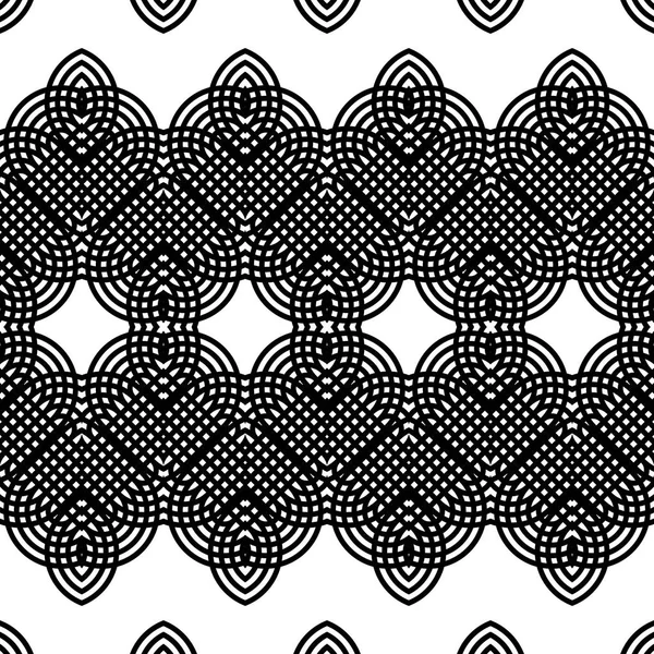 Diseño Inconsútil Patrón Decorativo Monocromo Fondo Cuadrícula Abstracta Arte Vectorial — Archivo Imágenes Vectoriales