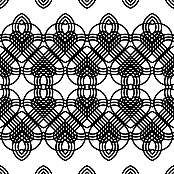 Diseño Inconsútil Patrón Decorativo Monocromo Fondo Cuadrícula Abstracta Arte Vectorial — Archivo Imágenes Vectoriales