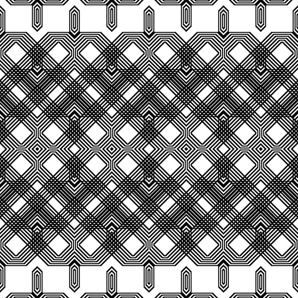 Diseño Inconsútil Patrón Geométrico Monocromo Fondo Zigzag Abstracto Arte Vectorial — Vector de stock