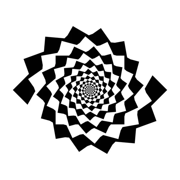 Design Monochrome Spiral Movement Illusion Background Abstract Design Element Vector — Stock Vector