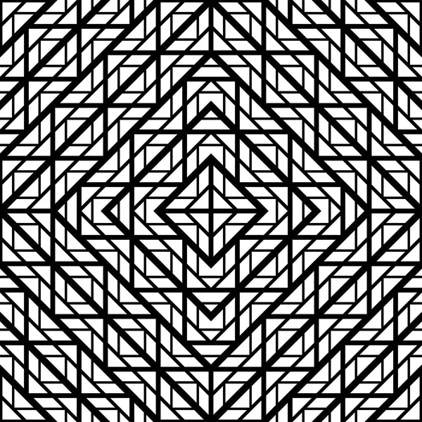 Entwerfen Sie Nahtlose Monochrome Gittermuster Abstrakter Geometrischer Hintergrund Vektorkunst — Stockvektor