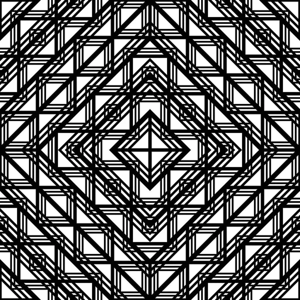 Entwerfen Sie Nahtlose Monochrome Gittermuster Abstrakter Geometrischer Hintergrund Vektorkunst — Stockvektor