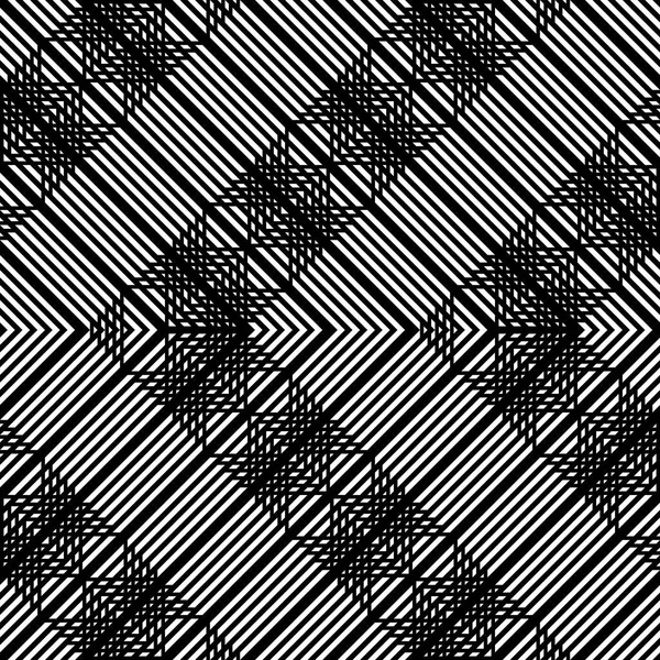 Design Seamless Monochrome Grid Pattern Abstract Zigzag Background Vector Art — Stock Vector