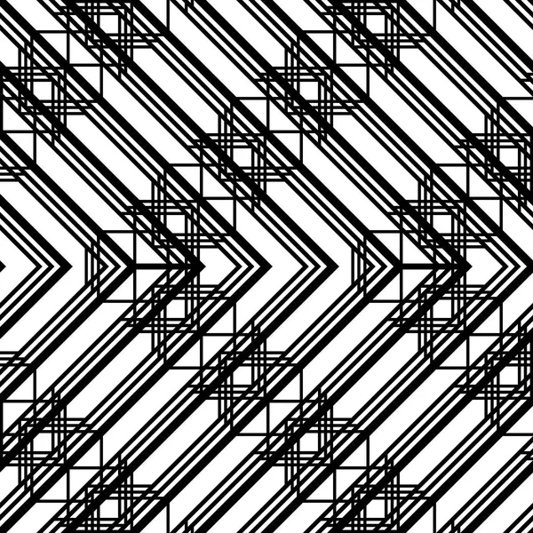 Conception Motif Grille Monochrome Sans Couture Résumé Fond Zigzag Art — Image vectorielle