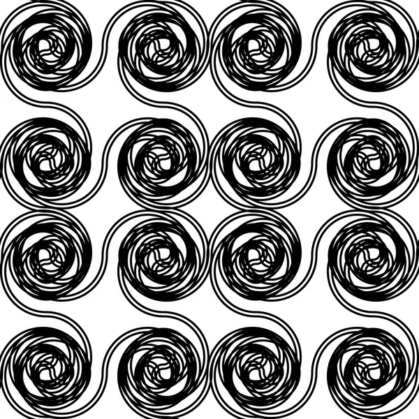 Design Nahtlose Spiralmuster Abstrakter Monochromer Hintergrund Vektorkunst Kein Gefälle — Stockvektor