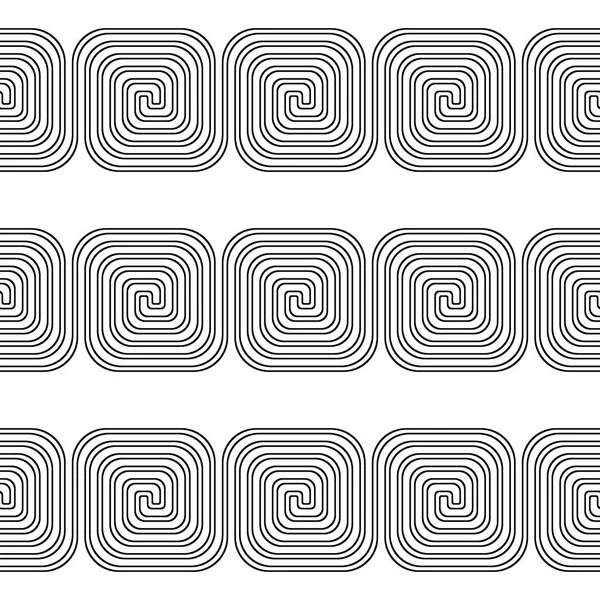 Diseño Patrón Espiral Sin Costuras Fondo Monocromo Abstracto Arte Vectorial — Archivo Imágenes Vectoriales