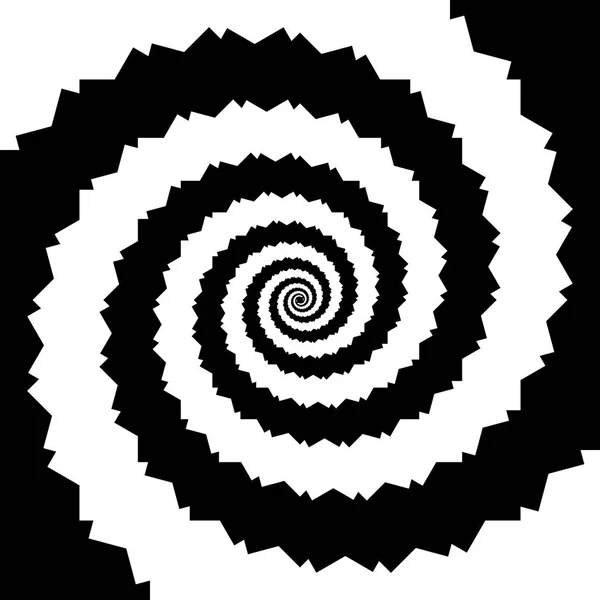 Design Monochrom Spirale Bewegung Illusion Hintergrund Abstrakte Verzerrung Vektor Kunst — Stockvektor