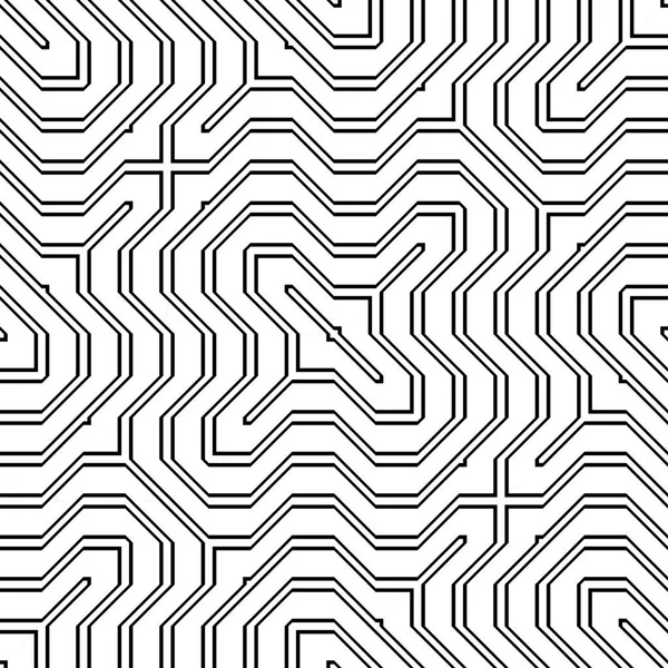 Design Nahtlose Monochrome Geometrische Muster Abstrakter Hintergrund Vektorkunst — Stockvektor