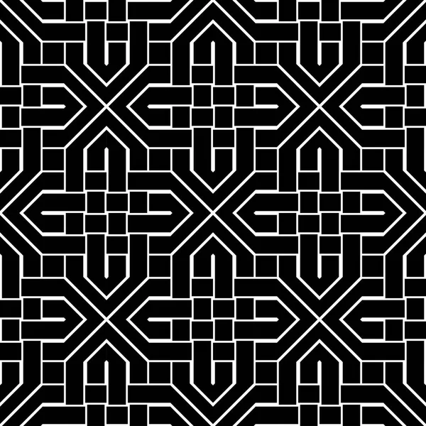 Design Nahtlose Monochrome Geometrische Muster Abstrakter Hintergrund Vektorkunst — Stockvektor