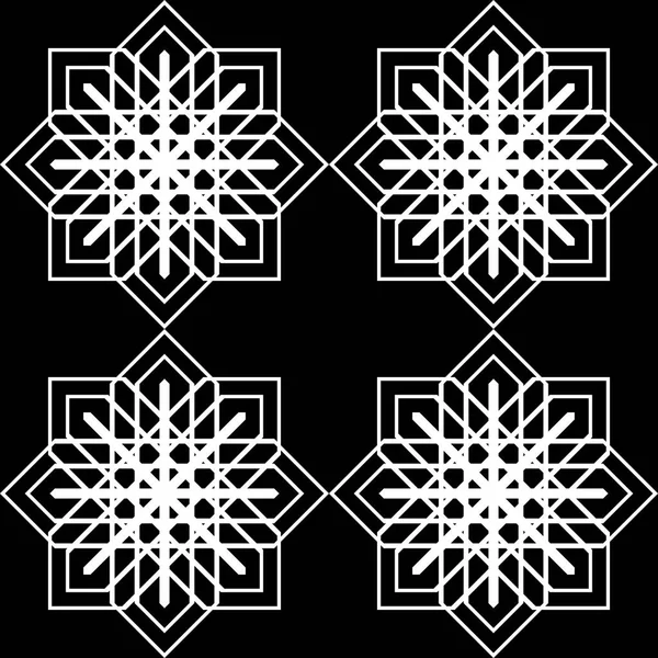 Diseño Inconsútil Patrón Copo Nieve Monocromo Fondo Abstracto Arte Vectorial — Archivo Imágenes Vectoriales
