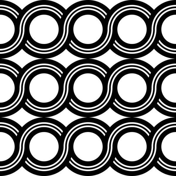 Design Seamless Spiral Twisted Pattern Abstract Monochrome Circle Background Vector — Stock Vector