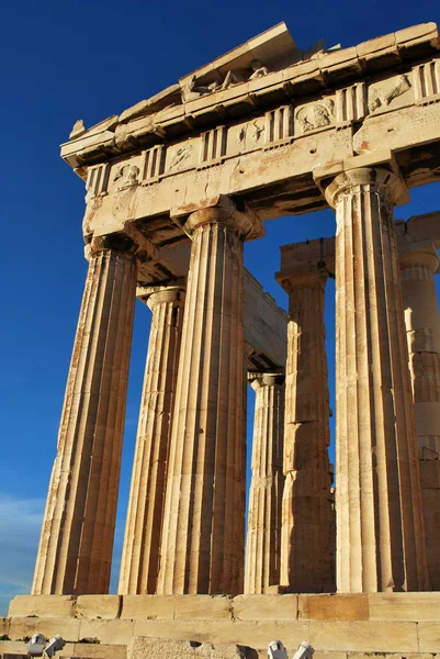 Templo Del Partenón Día Brillante Acrópolis Atenas Grecia —  Fotos de Stock