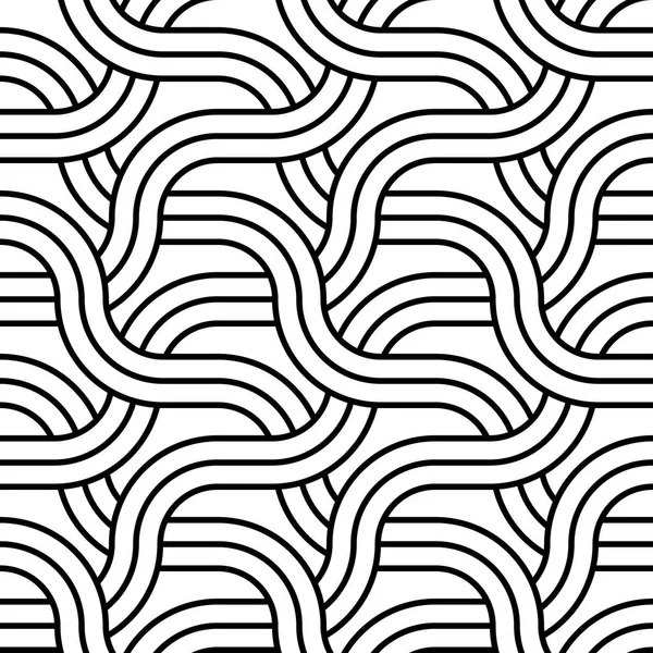 Kusursuz monokrom zigzag deseni tasarla. Soyut iç içe geçmiş. Vektör sanatı