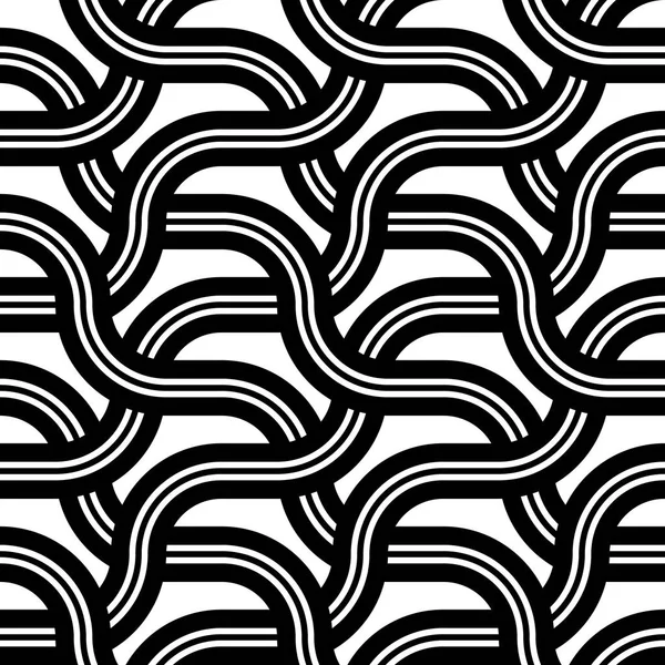 Conception Sans Couture Motif Zigzag Monochrome Contexte Abstrait Entrelacé Art — Image vectorielle