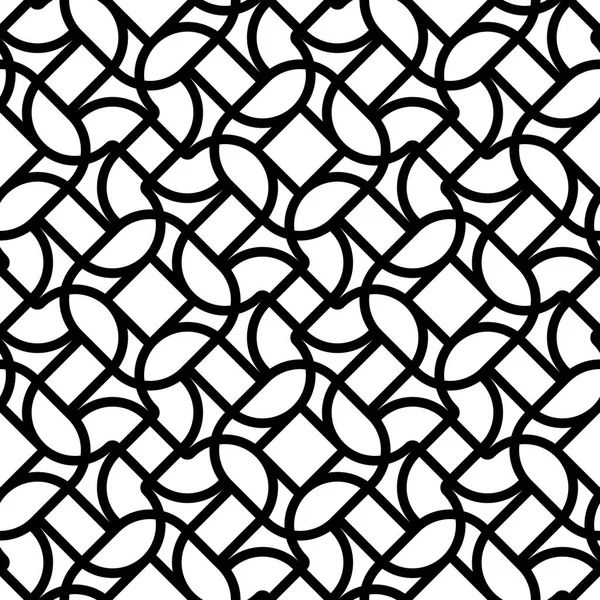 Naadloze Monochroom Geometrische Ontwerppatroon Abstracte Lijnen Getextureerde Achtergrond Vector Kunst — Stockvector