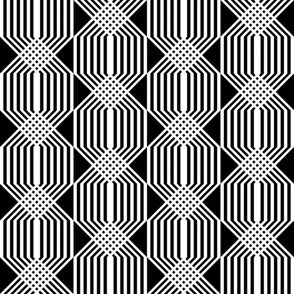 Diseño Inconsútil Patrón Geométrico Monocromo Fondo Abstracto Arte Vectorial — Archivo Imágenes Vectoriales