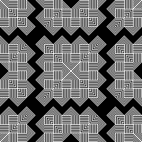 Design Nahtlose Monochrome Geometrische Muster Abstrakter Hintergrund Vektorkunst — Stockvektor