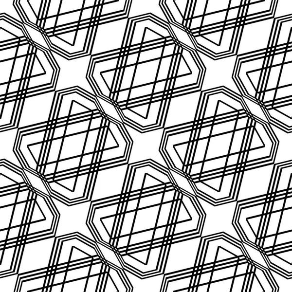 Diseño Inconsútil Patrón Geométrico Monocromo Fondo Abstracto Arte Vectorial — Vector de stock