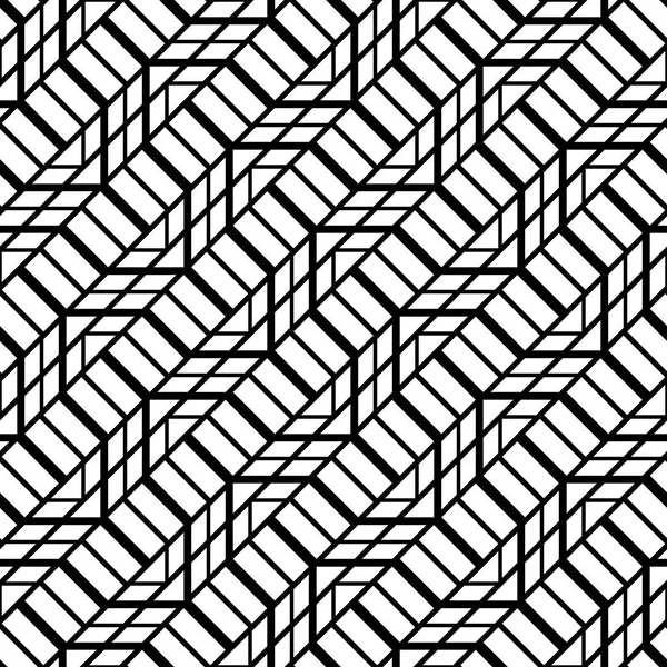 Design Nahtlose Monochrome Geometrische Muster Abstrakter Zickzack Hintergrund Vektorkunst — Stockvektor