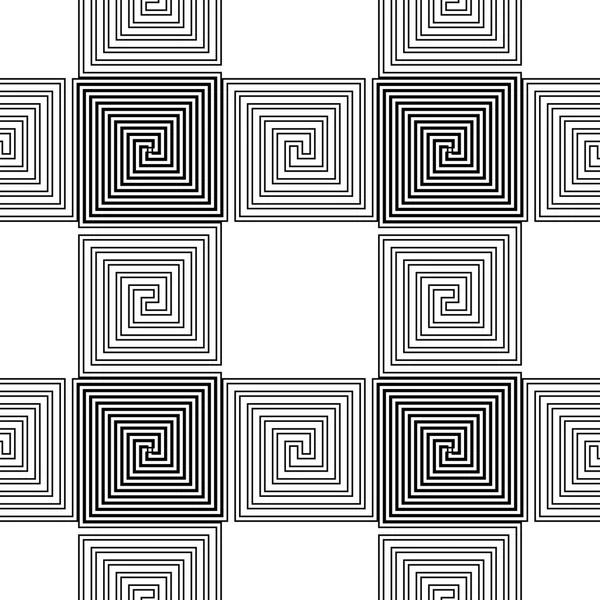 Diseño Patrón Espiral Sin Costuras Fondo Monocromo Abstracto Arte Vectorial — Archivo Imágenes Vectoriales