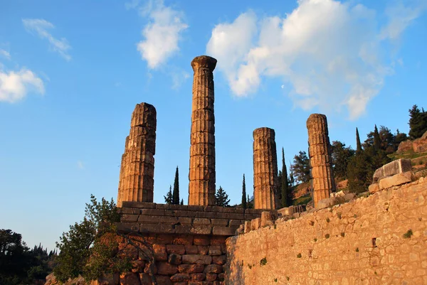 Ruínas Antigo Templo Apolo Delfos Grécia — Fotografia de Stock