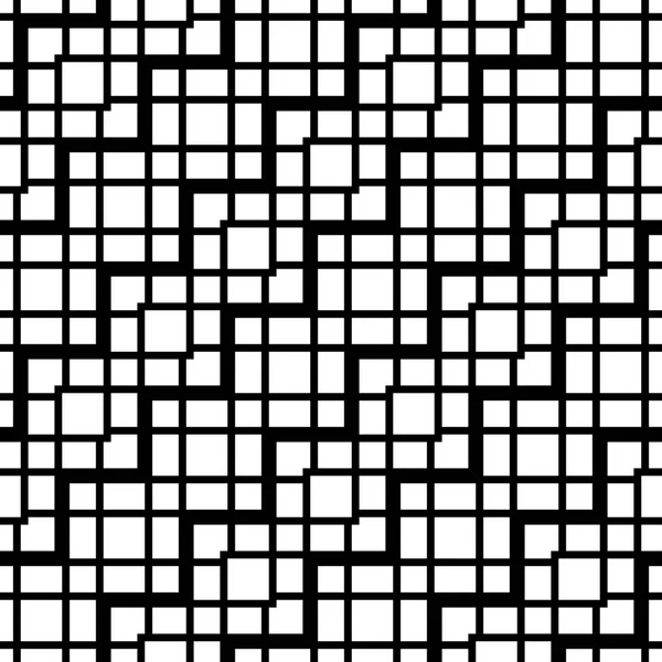 Entwerfen Sie Nahtlose Monochrome Gittermuster Abstrakter Geometrischer Hintergrund Vektorkunst — Stockvektor