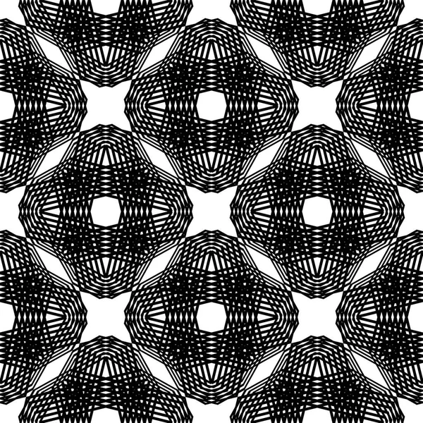 Entwerfen Sie Nahtlose Monochrome Gittermuster Abstrakter Geometrischer Hintergrund Vektorkunst — Stockvektor