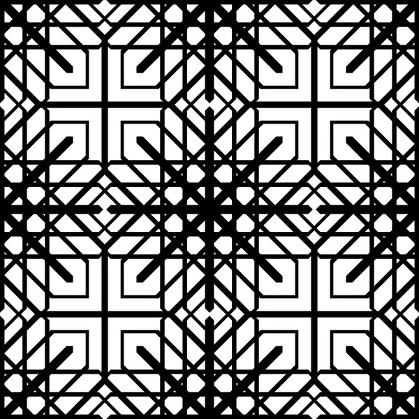 シームレスなモノクロ幾何学模様をデザイン 抽象的な装飾的背景 ベクトルアート — ストックベクタ