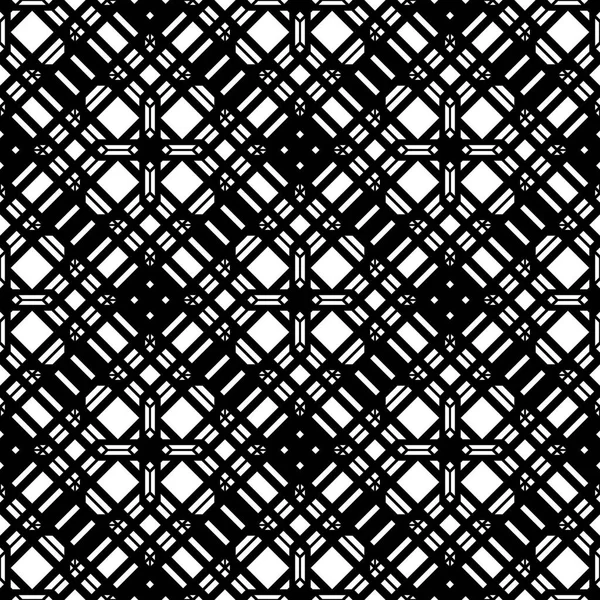 Entwerfen Sie Nahtlose Monochrome Gittermuster Abstrakter Geometrischer Hintergrund Vektorkunst — Stockvektor