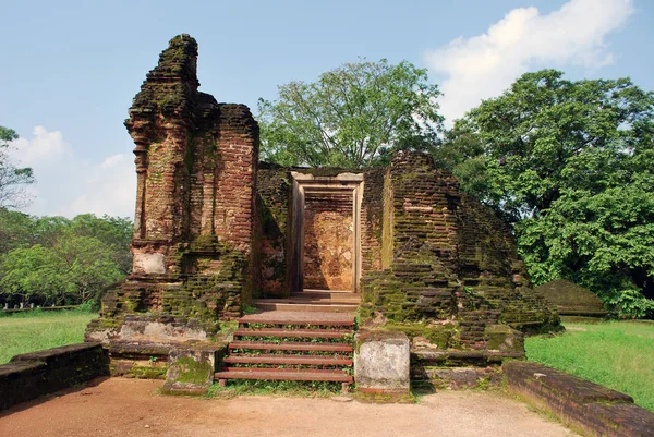 Ruines Sanctuaire Pierre Dans Monastère Potgul Vihara Polonnaruwa Sri Lanka — Photo