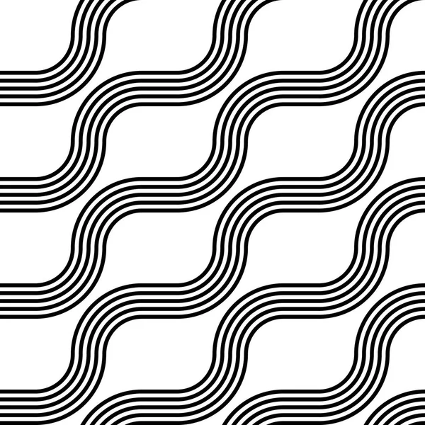 Conception Sans Couture Motif Zigzag Monochrome Contexte Abstrait Entrelacé Art — Image vectorielle