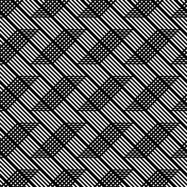 Entwerfen Sie Nahtlose Monochrome Gittermuster Abstrakter Geometrischer Hintergrund Vektorkunst — Stockvektor