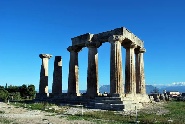 Templo Apollo Corinto Grécia — Fotografia de Stock