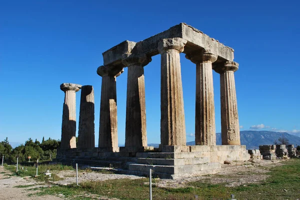 Templo Apollo Corinto Grécia — Fotografia de Stock