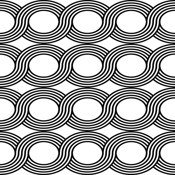 デザイン シームレスなスパイラル ツイスト パターン 白黒楕円背景を抽象化します ベクター アート — ストックベクタ