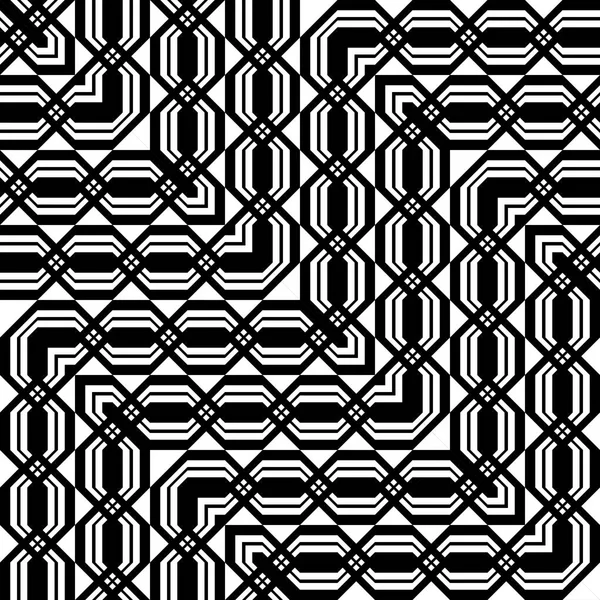 Diseño Inconsútil Patrón Geométrico Monocromo Fondo Zigzag Abstracto Arte Vectorial — Vector de stock