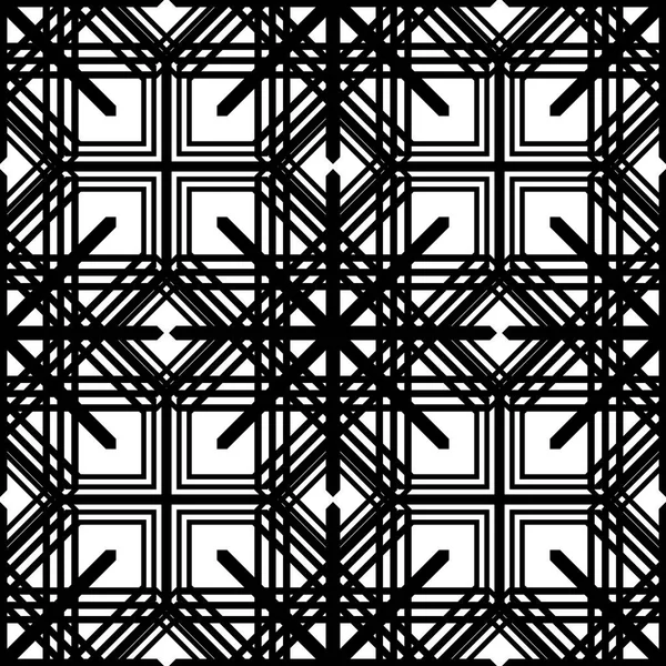 Diseño Inconsútil Patrón Geométrico Monocromo Fondo Decorativo Abstracto Arte Vectorial — Vector de stock