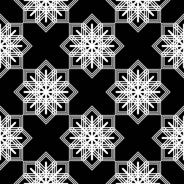 Diseño Inconsútil Patrón Copo Nieve Monocromo Fondo Abstracto Arte Vectorial — Vector de stock