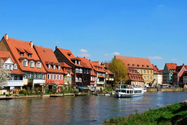 Bamberg, Bavyera, Almanya - 25 Nisan 2013: Panorama görünümünü Bamberg şehir, Bavyera, Almanya