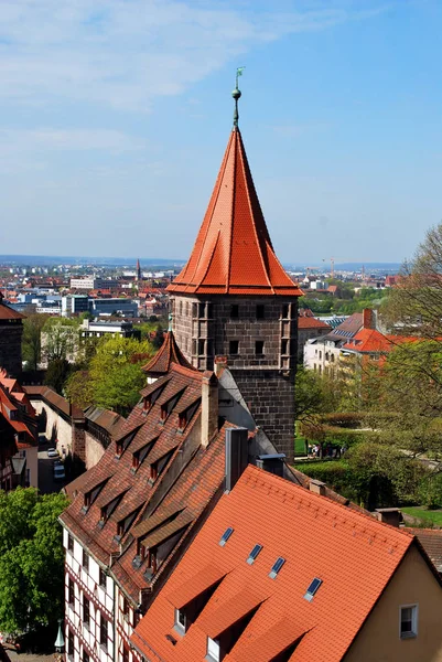 Panorama View Van Nuernberg Old City Beieren Duitsland — Stockfoto