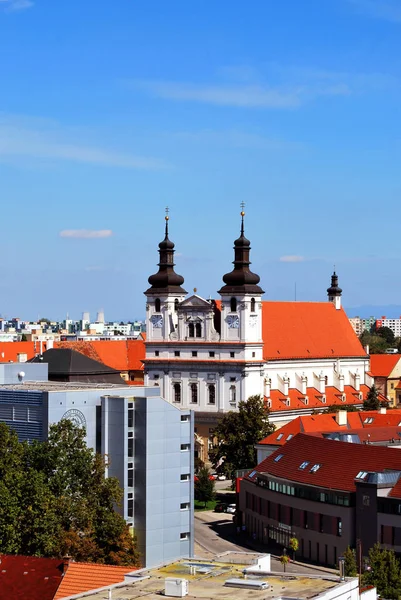 Panorama View Van Trnava Historische Binnenstad Met Jan Doper Kathedraal — Stockfoto