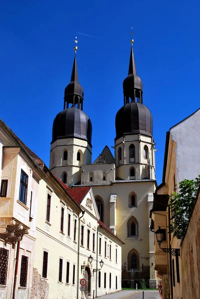 Trnava Słowacja Września 2018 Kościół Saint Nicolas Stare Miasto Trnava — Zdjęcie stockowe