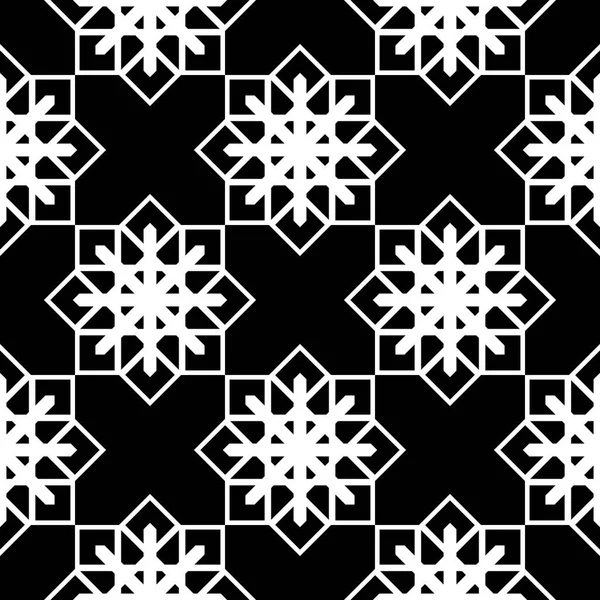 Diseño Inconsútil Patrón Copo Nieve Monocromo Fondo Abstracto Arte Vectorial — Vector de stock