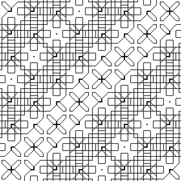 设计无缝单色的几何图案 抽象的曲折背景 矢量艺术 — 图库矢量图片