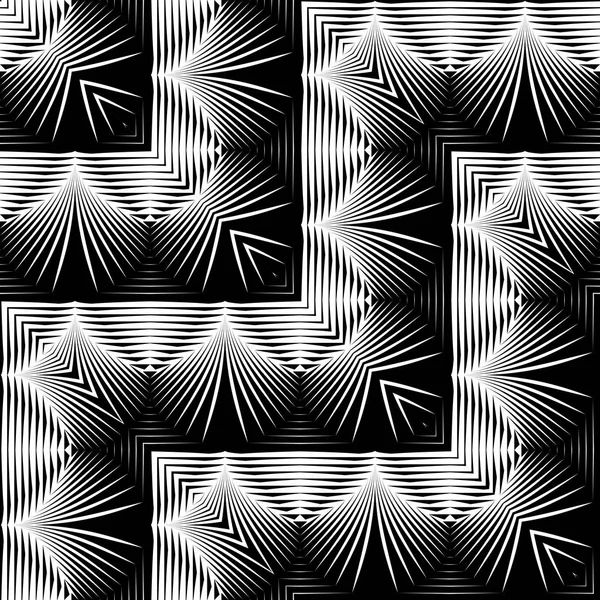 Diseña Patrón Zigzag Monocromo Sin Costuras Fondo Abstracto Arte Vectorial — Vector de stock